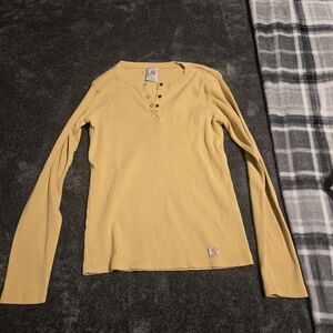 Carhartt Yellow Long Sleeve Henley Shirt